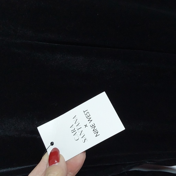 Cara Santana X Nine West Black Velvet Whimsigoth Neutral Dress Winter Sexy Sz.XL - Picture 9 of 12